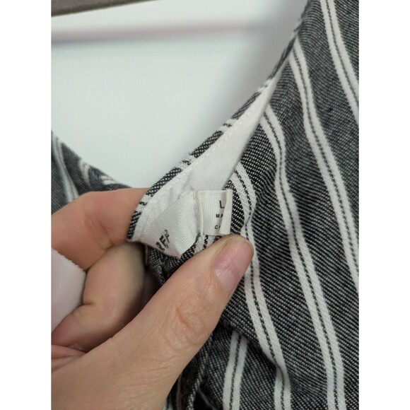 Mod Ref sleeveless linen cropped striped jumper romper Large - Picture 4 of 4
